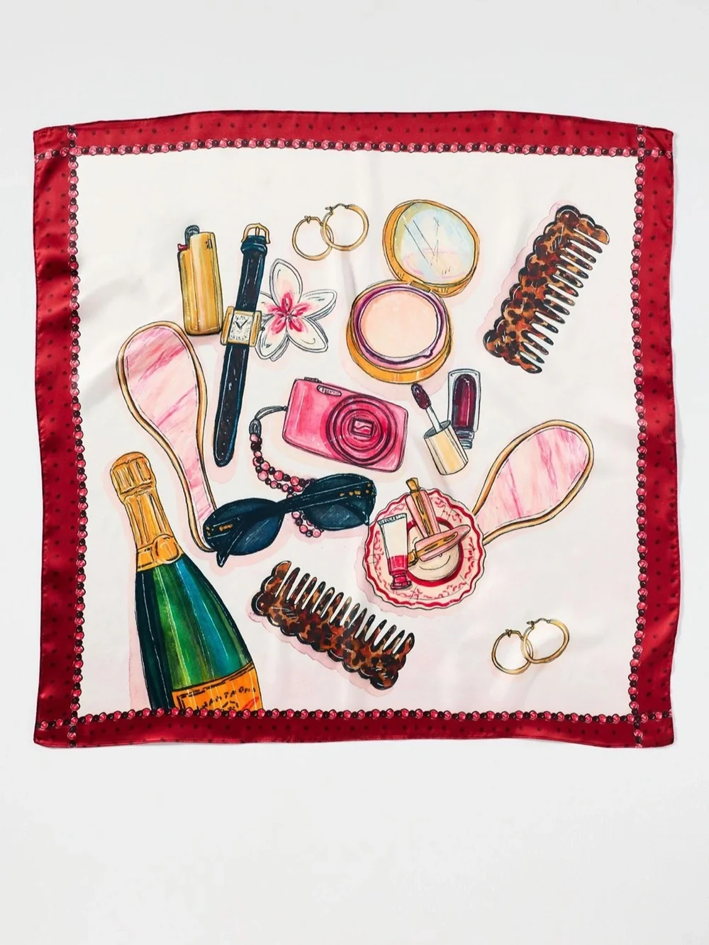 Nikki Ackerman x Anthropologie Hair Scarfs in Hearts and Makeup